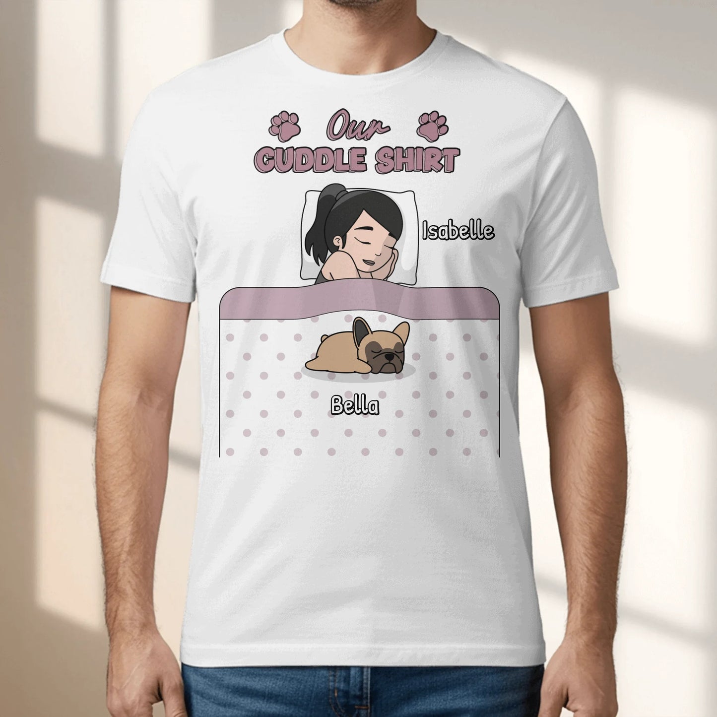 Cuddle time with pets Single - Personalized T-Shirt