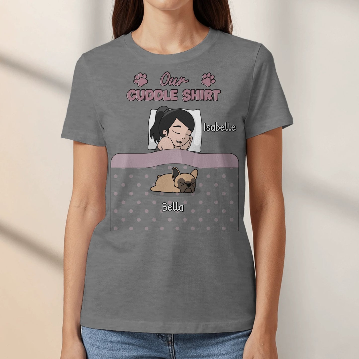 Cuddle time with pets Single - Personalized T-Shirt