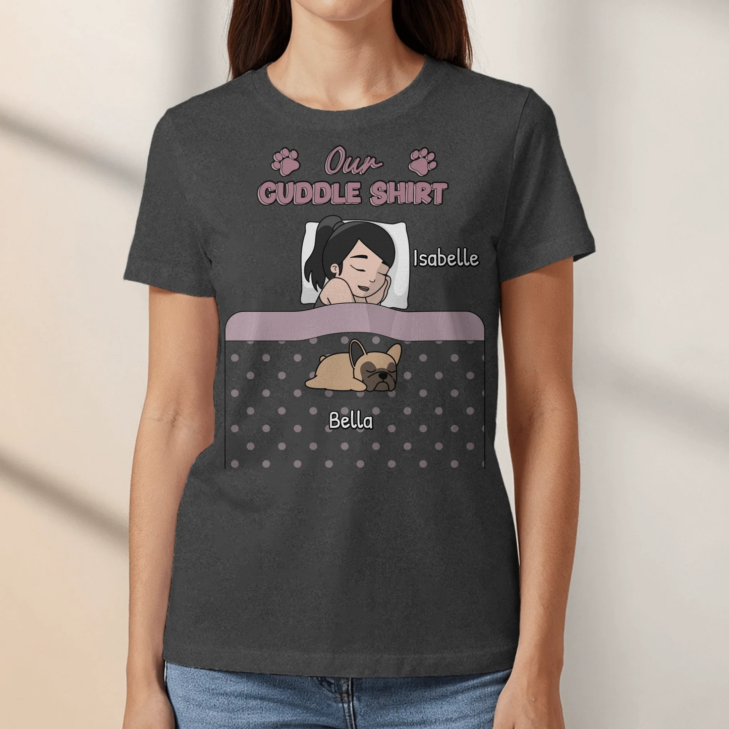 Cuddle time with pets Single - Personalized T-Shirt