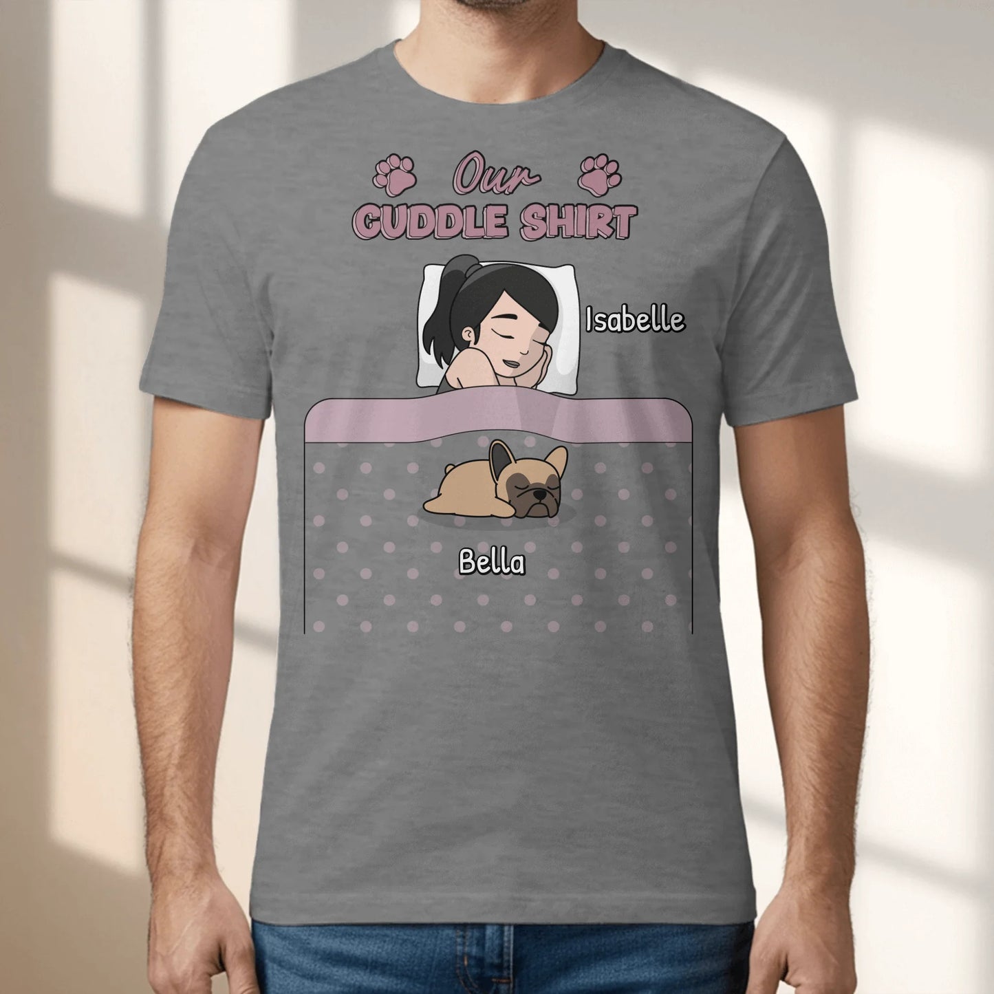 Cuddle time with pets Single - Personalized T-Shirt