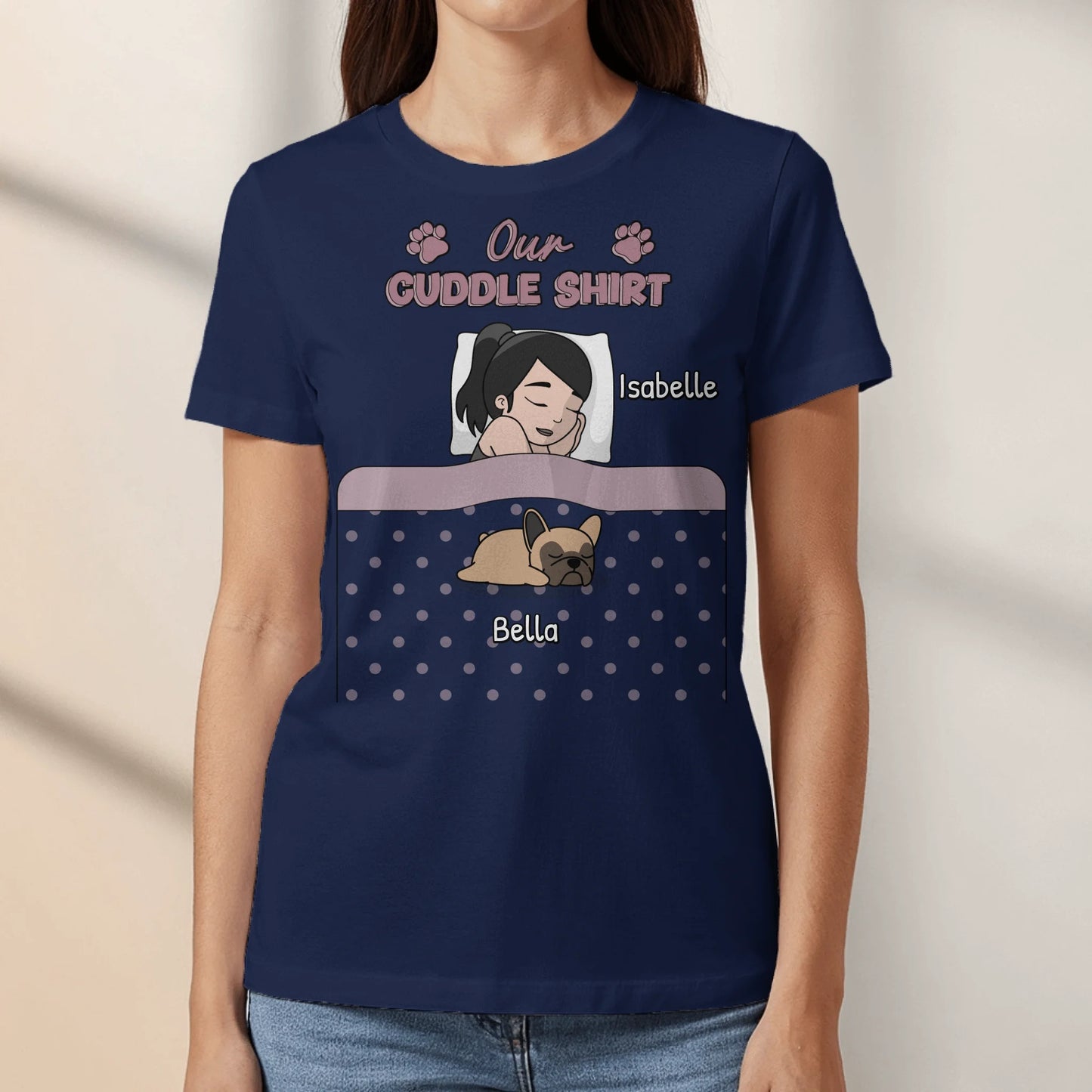 Cuddle time with pets Single - Personalized T-Shirt