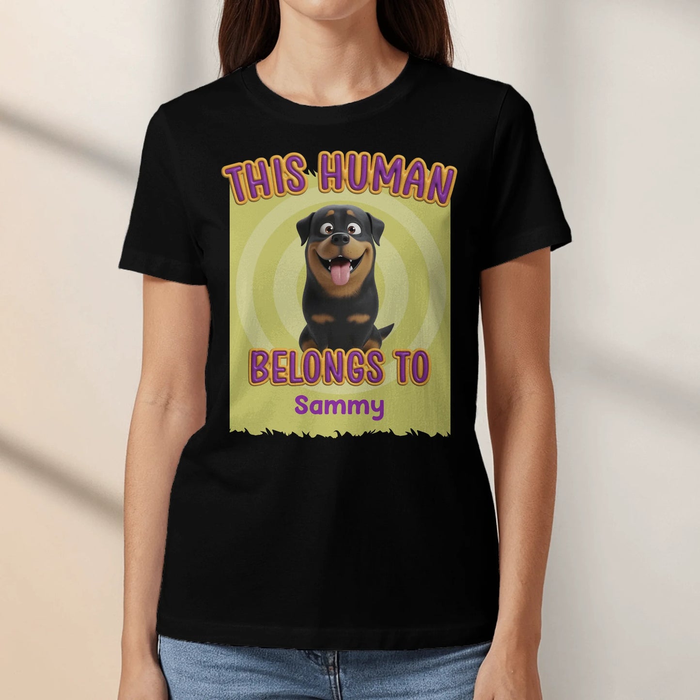 This human belongs to me - Personalized T-Shirt