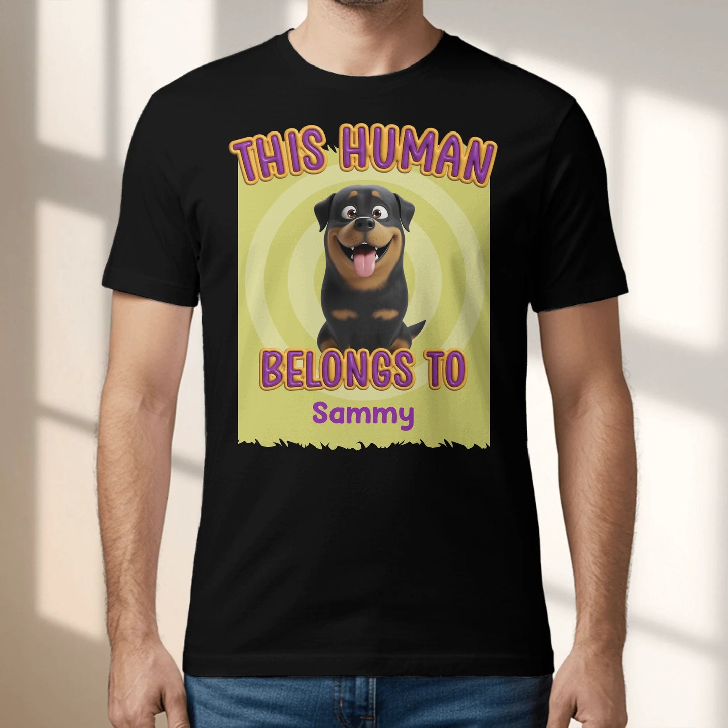 This human belongs to me - Personalized T-Shirt