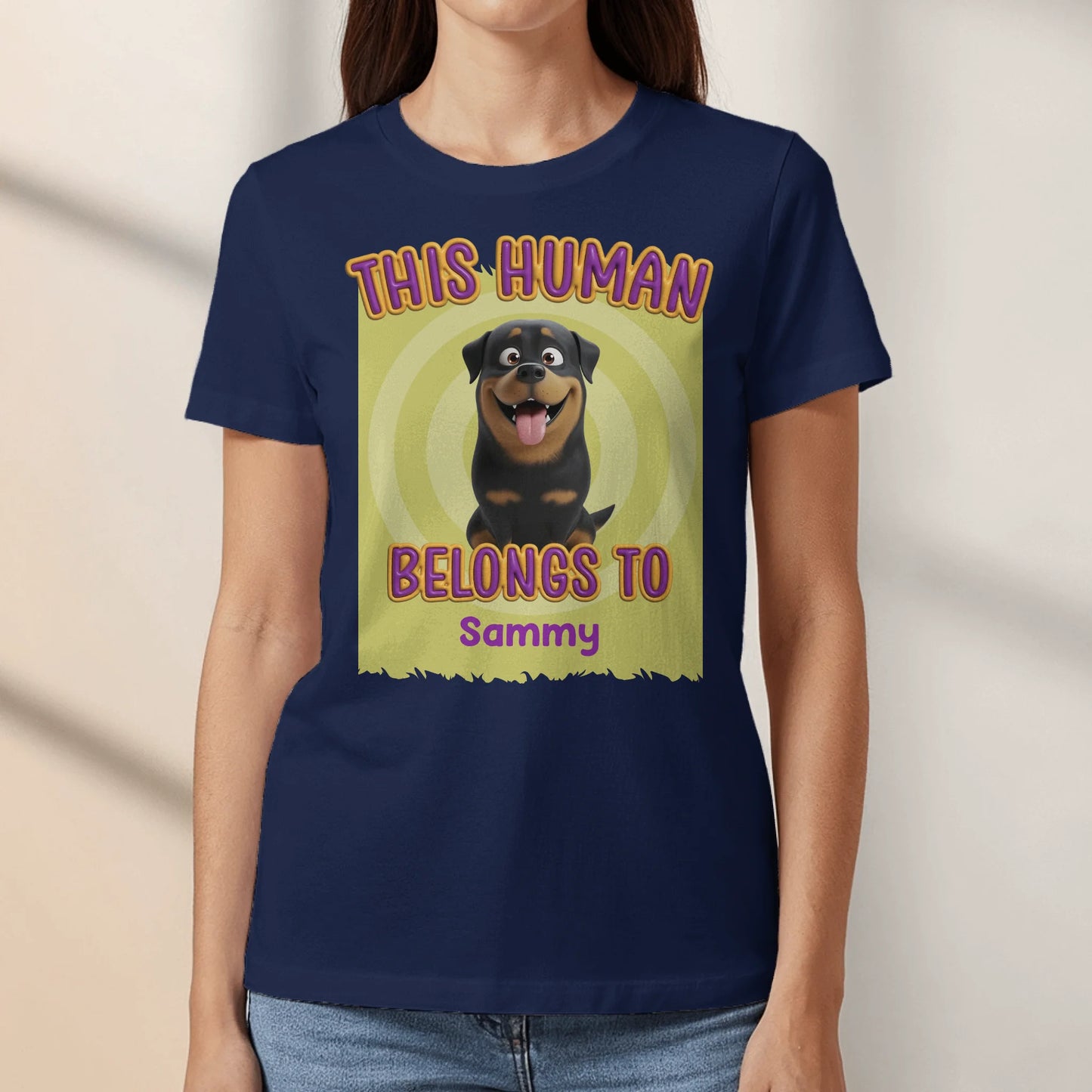 This human belongs to me - Personalized T-Shirt