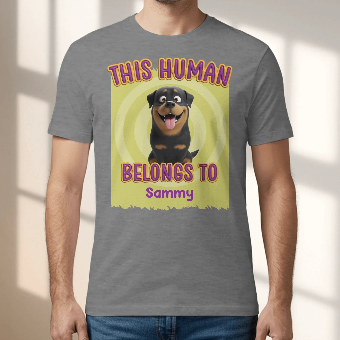 This human belongs to me - Personalized T-Shirt