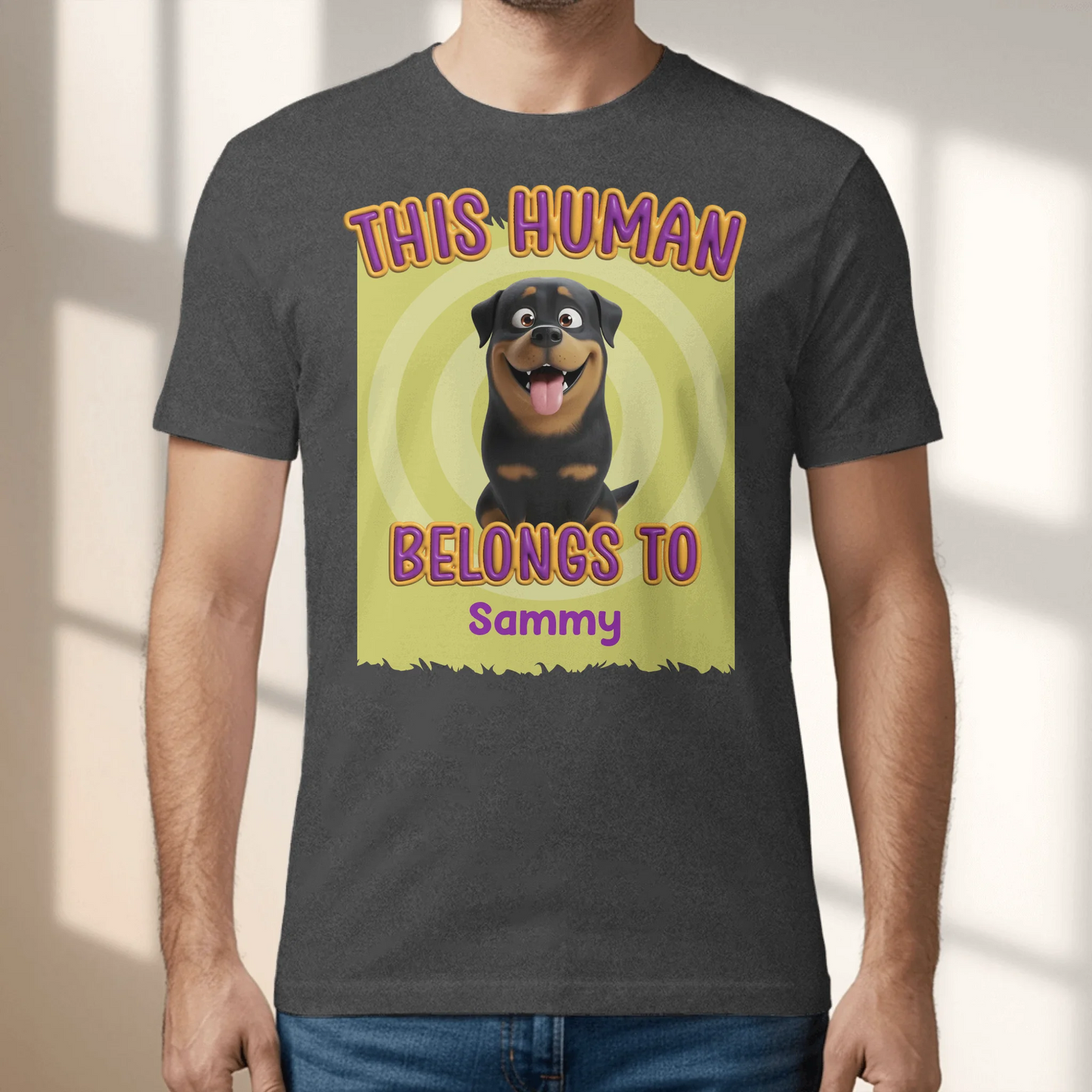 This human belongs to me - Personalized T-Shirt