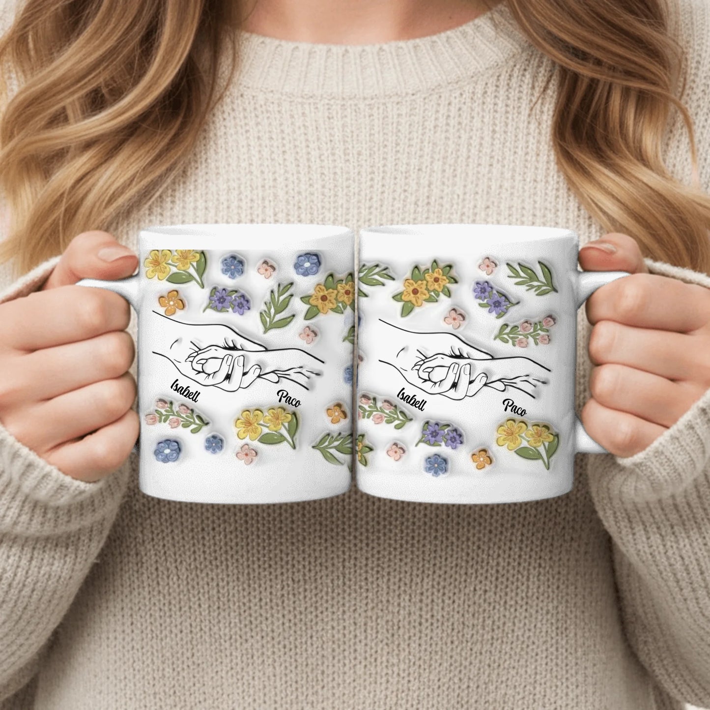 Hand and Paw (3D look) - Personalized Mug