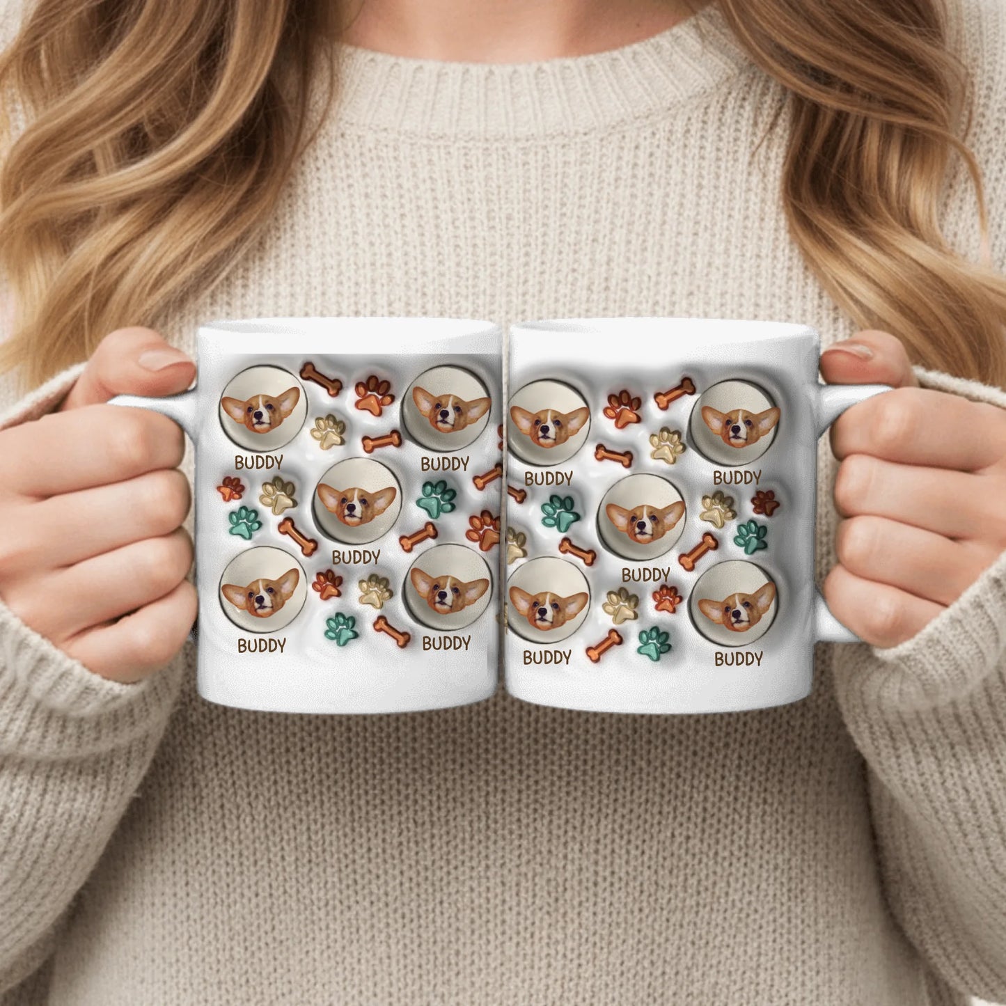 Cute pet heads (3D look) - Personalized Mug