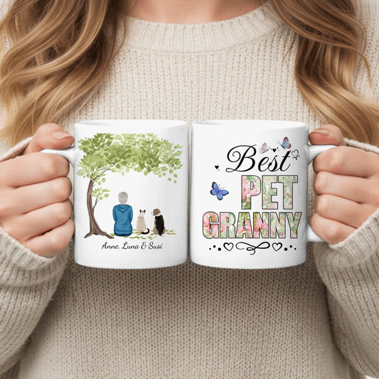 Best pet granny (flower pattern) - Personalized Mug