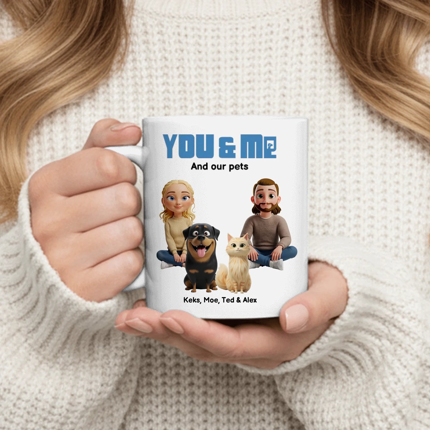 You and me and our animals - Personalized Mug