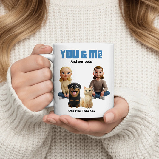 You and me and our animals - Personalized Mug
