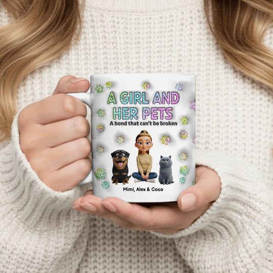 A girl and her pet - Personalized Mug