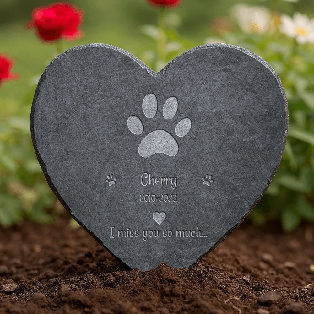 We miss you - Personalized Slate Heart