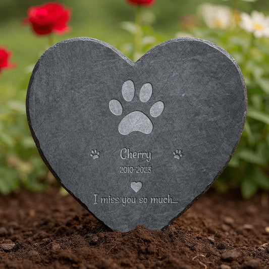 We miss you - Personalized Slate Heart