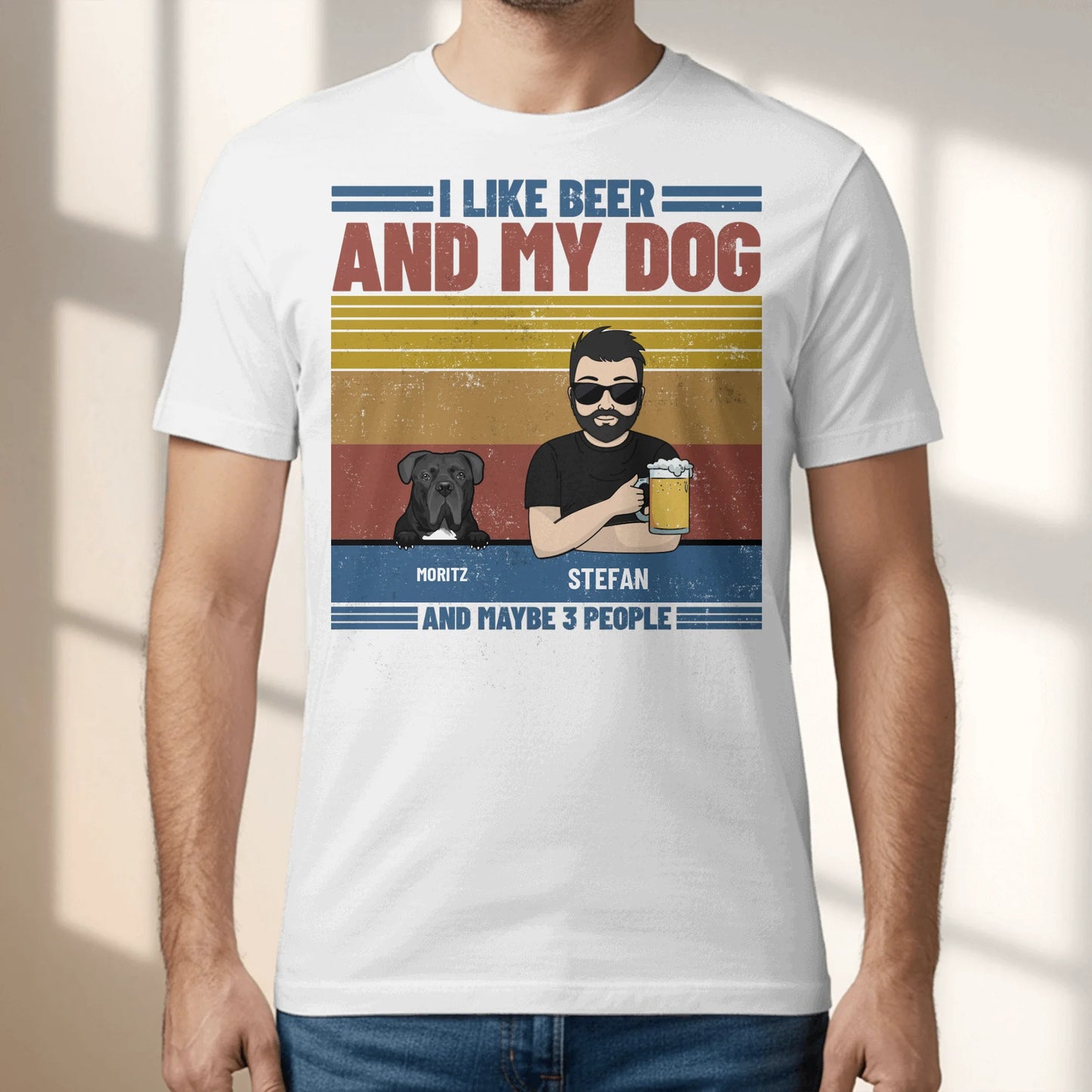 I like beer & my pets - Personalized T-Shirt