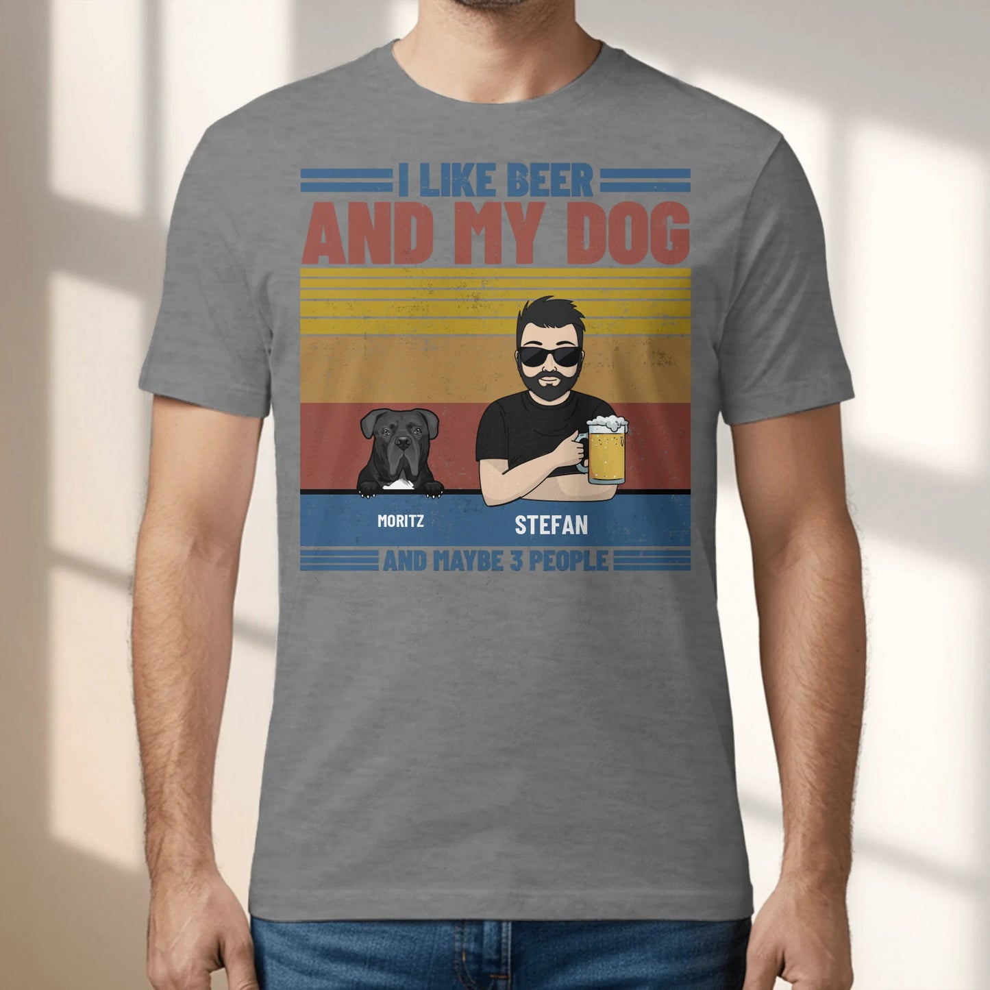 I like beer & my pets - Personalized T-Shirt