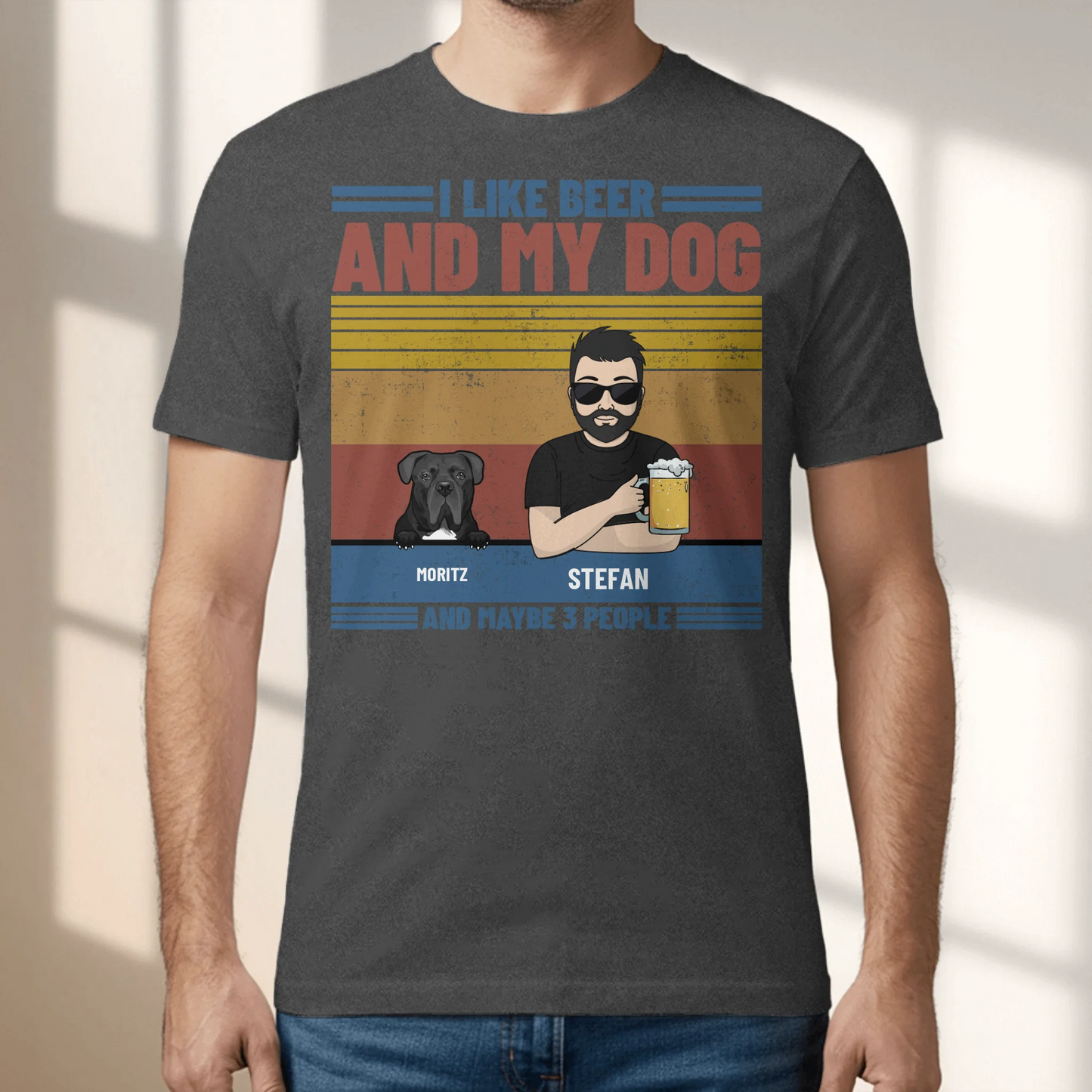 I like beer & my pets - Personalized T-Shirt