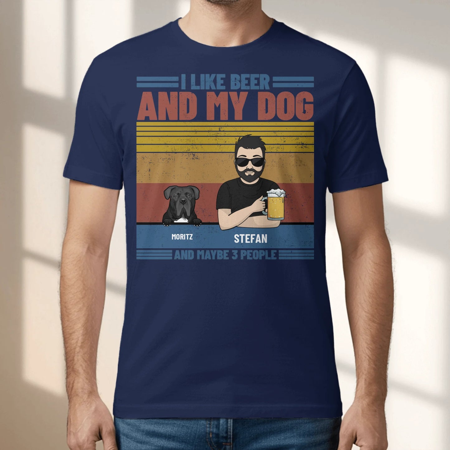 I like beer & my pets - Personalized T-Shirt