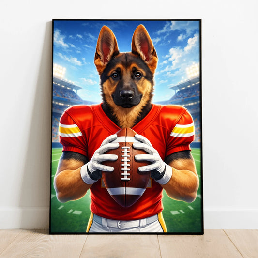 Football Pet Portrait - Personalized Poster