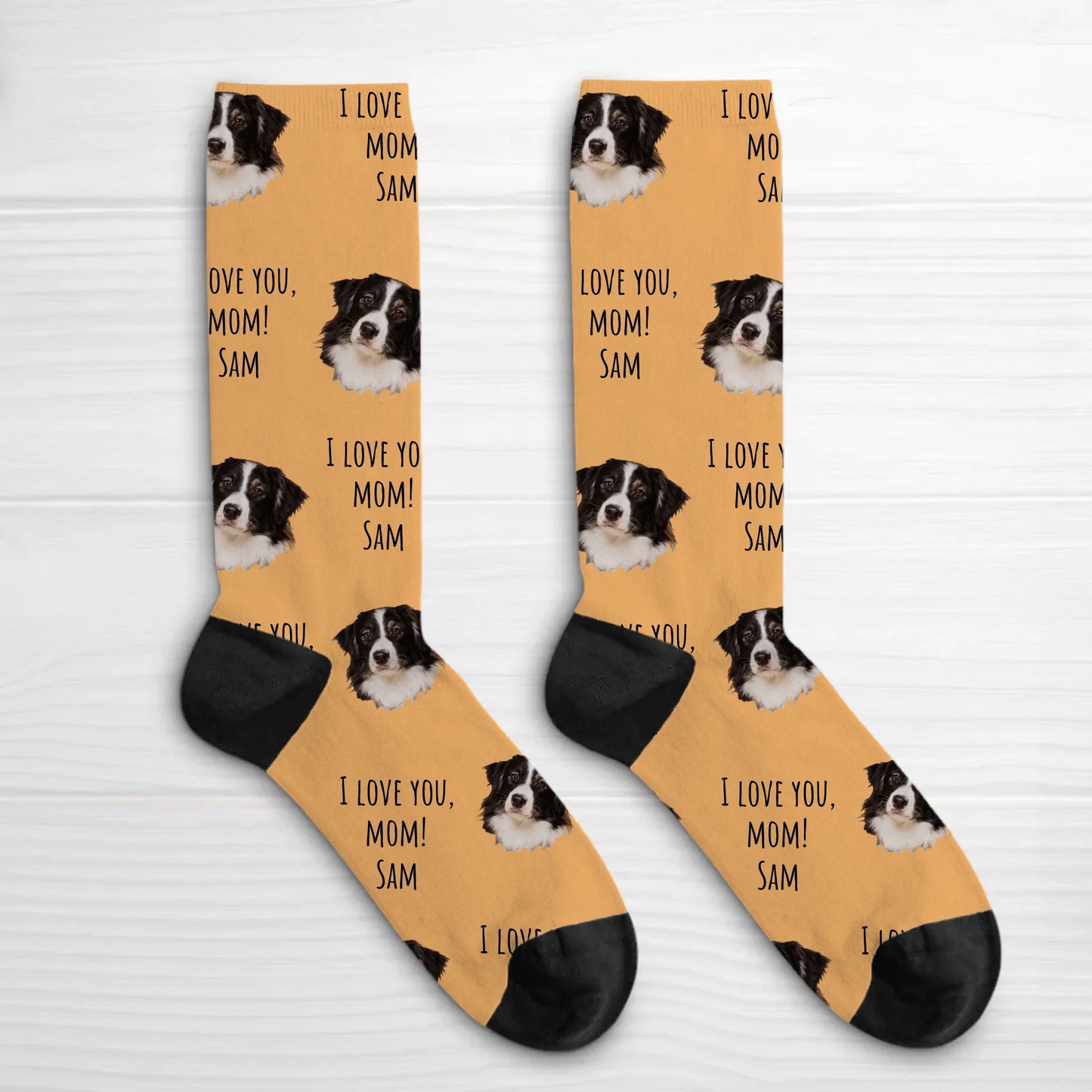 Your photo with text - Personalized Socks