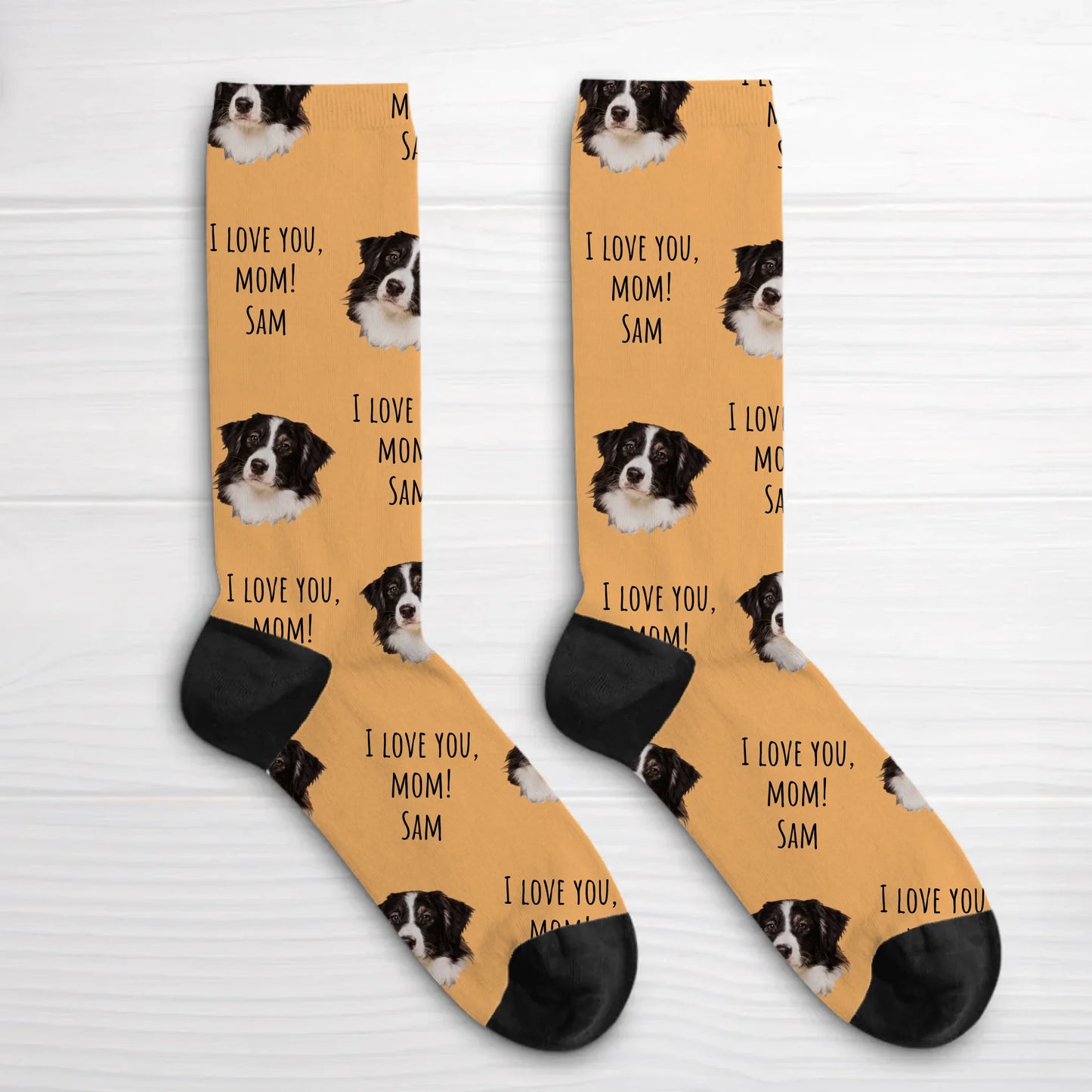 Your photo with text - Personalized Socks