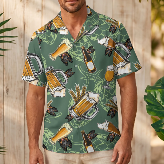 Beer with dogs - Personalized Hawaiian Shirt