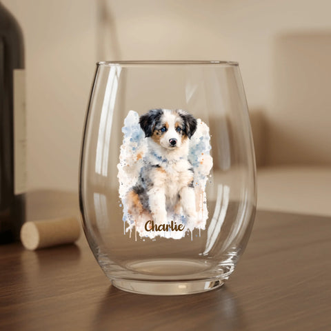 Watercolor Realistic Portrait - Personalized Wine Glass - Featured Image