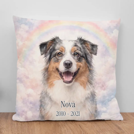 Rainbow Watercolor Memorial - Personalized Pillow