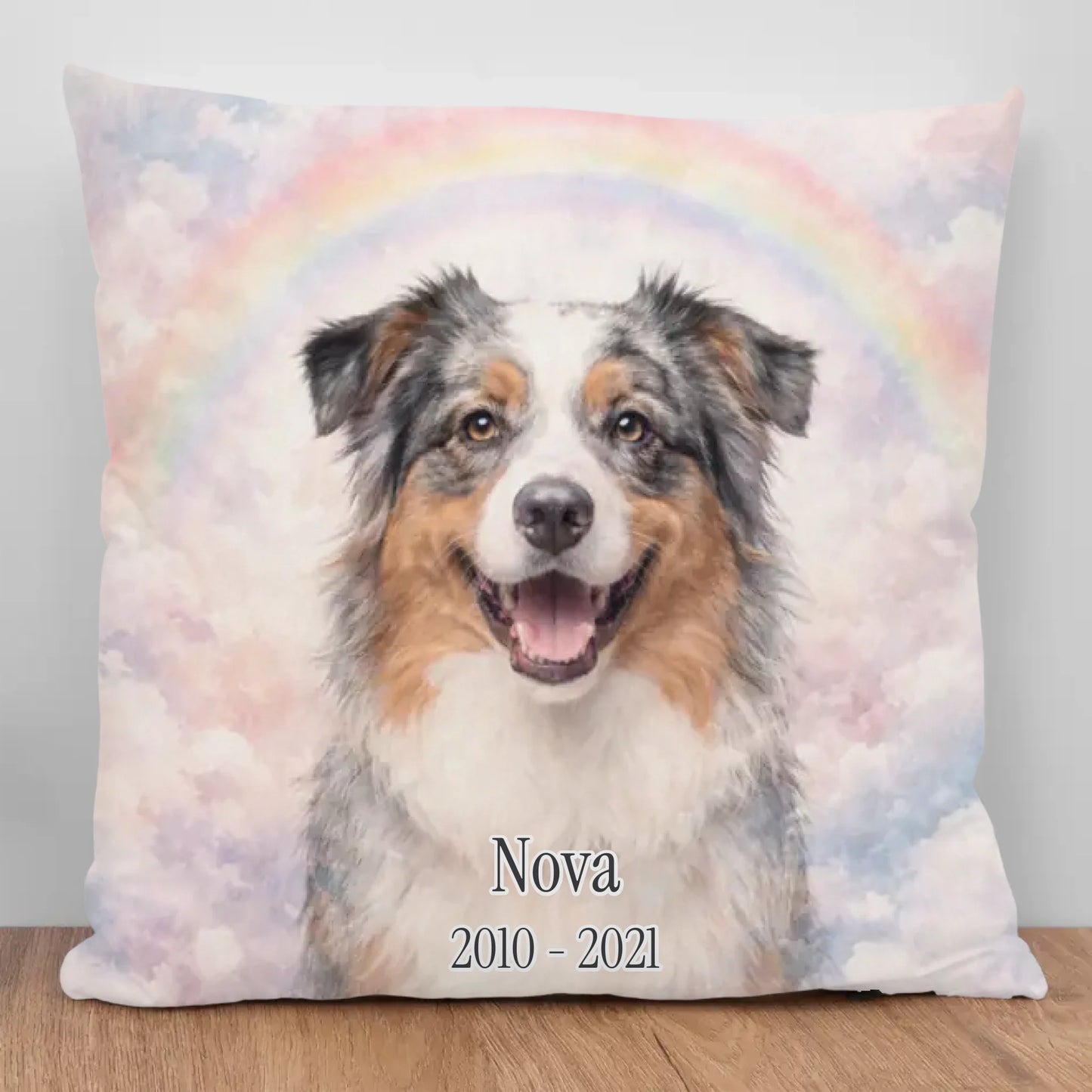 Rainbow Watercolor Memorial - Personalized Pillow