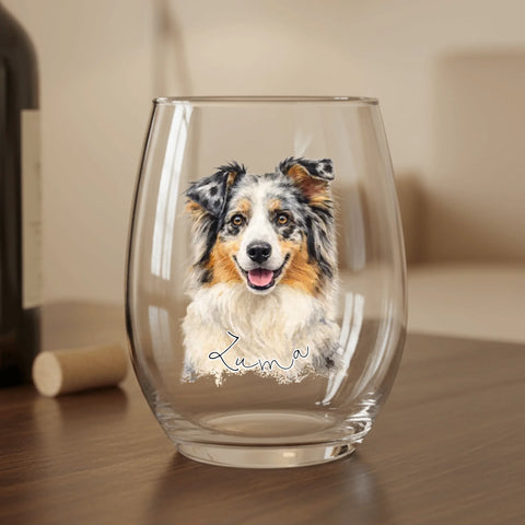 Watercolor Portrait - Personalized Wine Glass - Featured Image