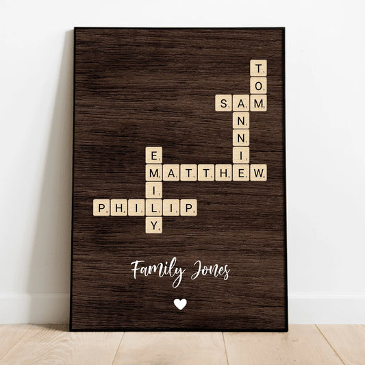 Family Crossword - Personalized Poster