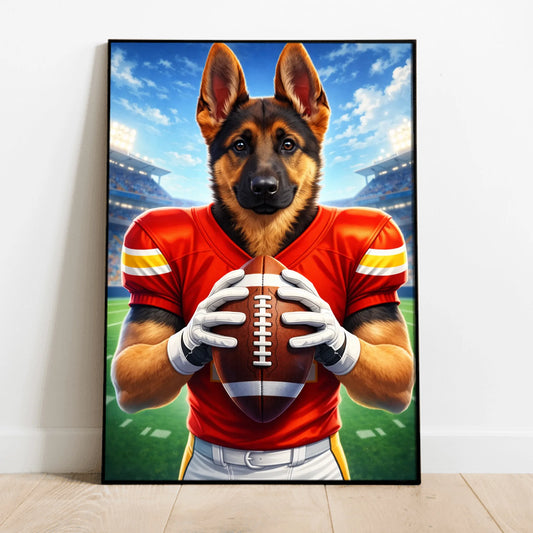 Football Pet Portrait - Personalized Poster