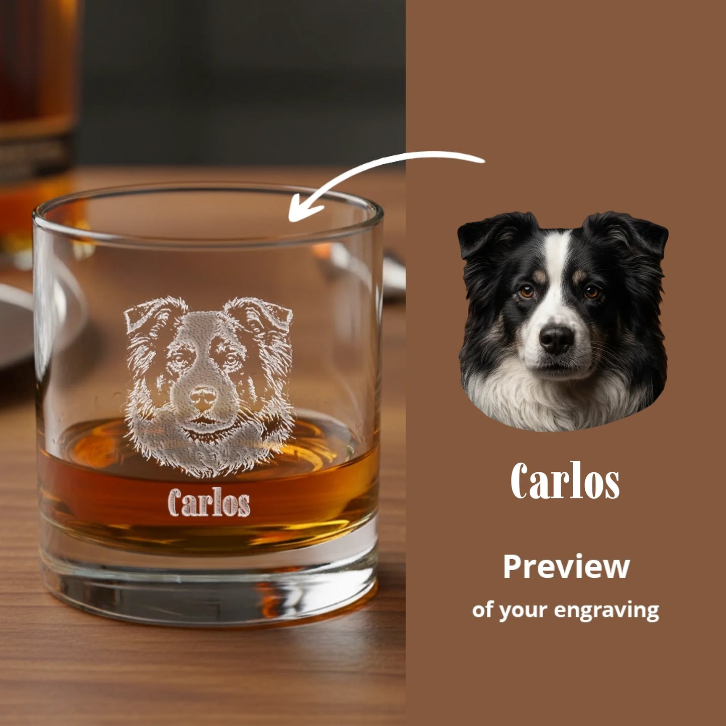 Portrait Sketch - Personalized Whiskey Glass