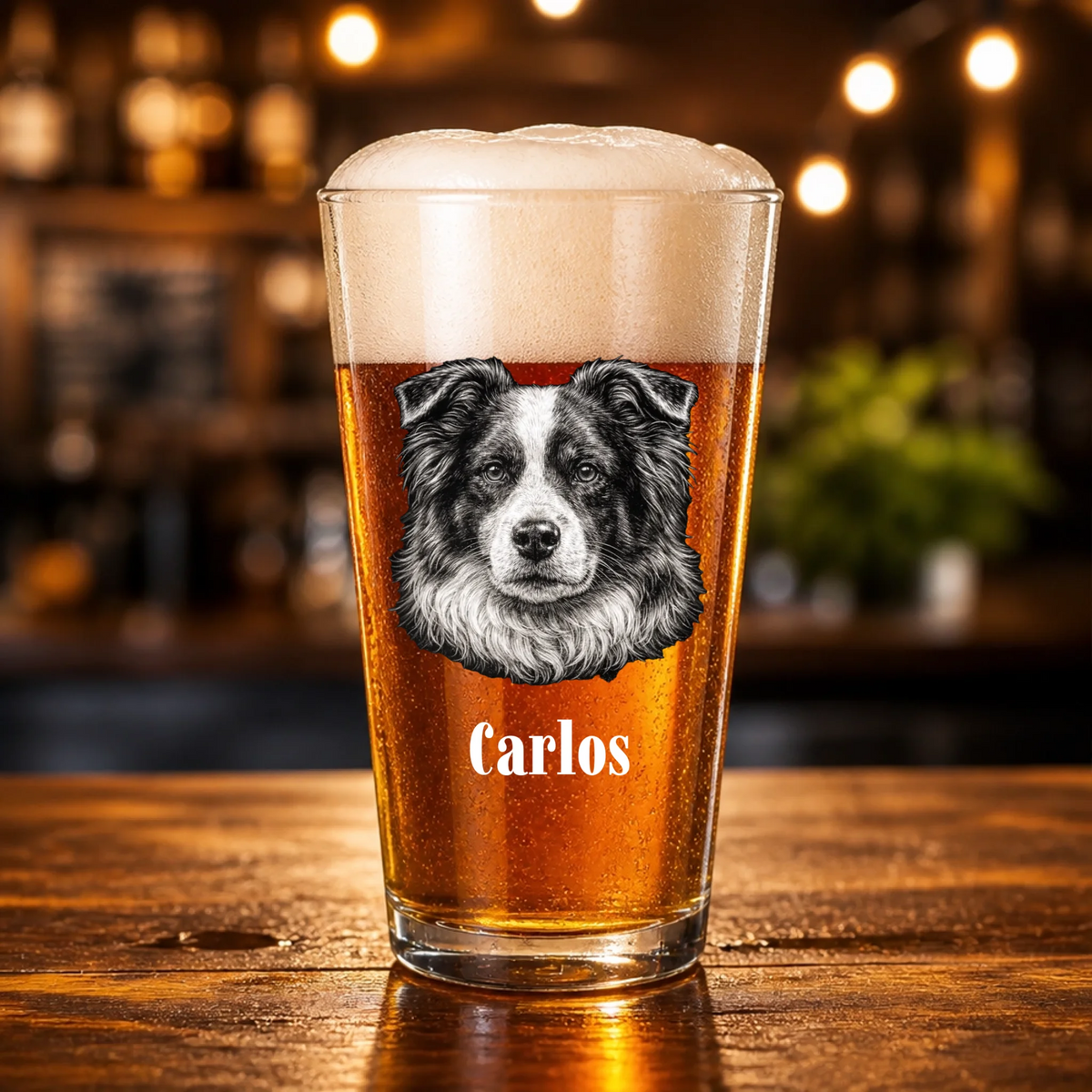 Personalized Pint Glass - Portrait Sketch