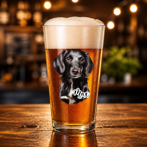 Personalized Pint Glass - Pet Portrait - Featured Image