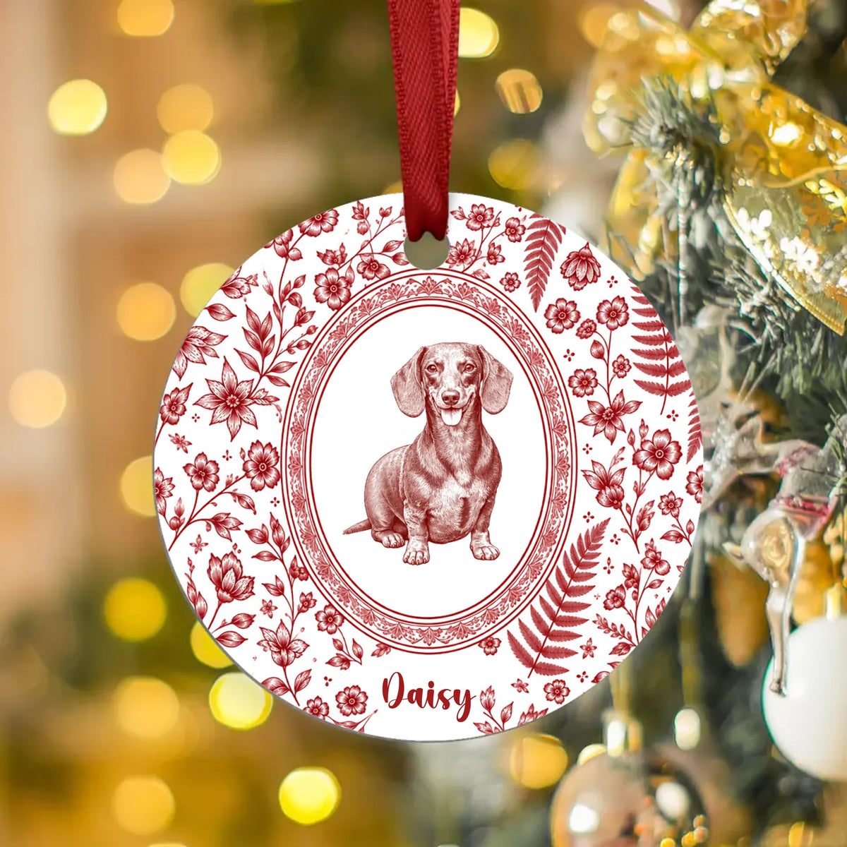 Personalized Ornament - Toile de Jouy Watercolor