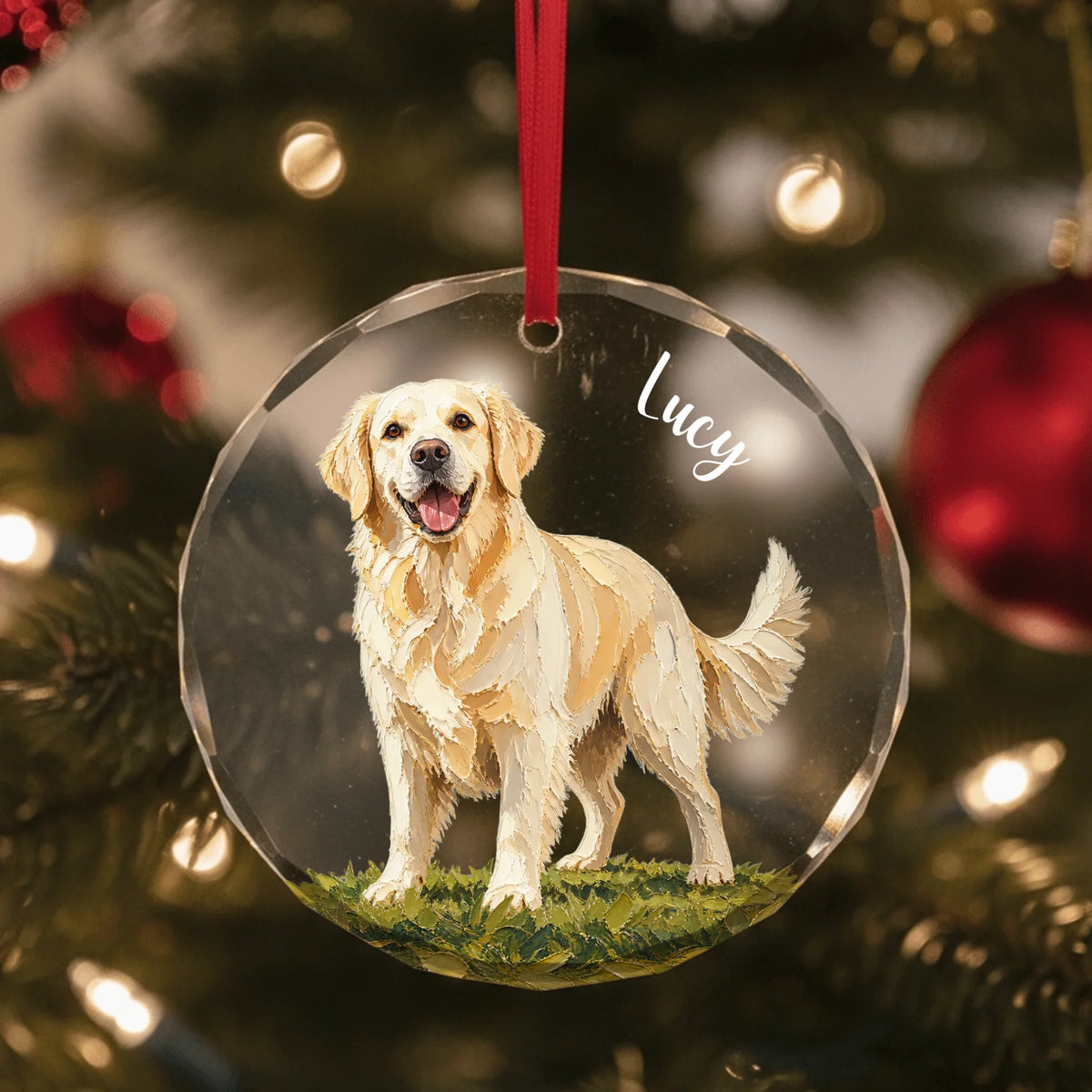 Glass Ornament US SHOP circle