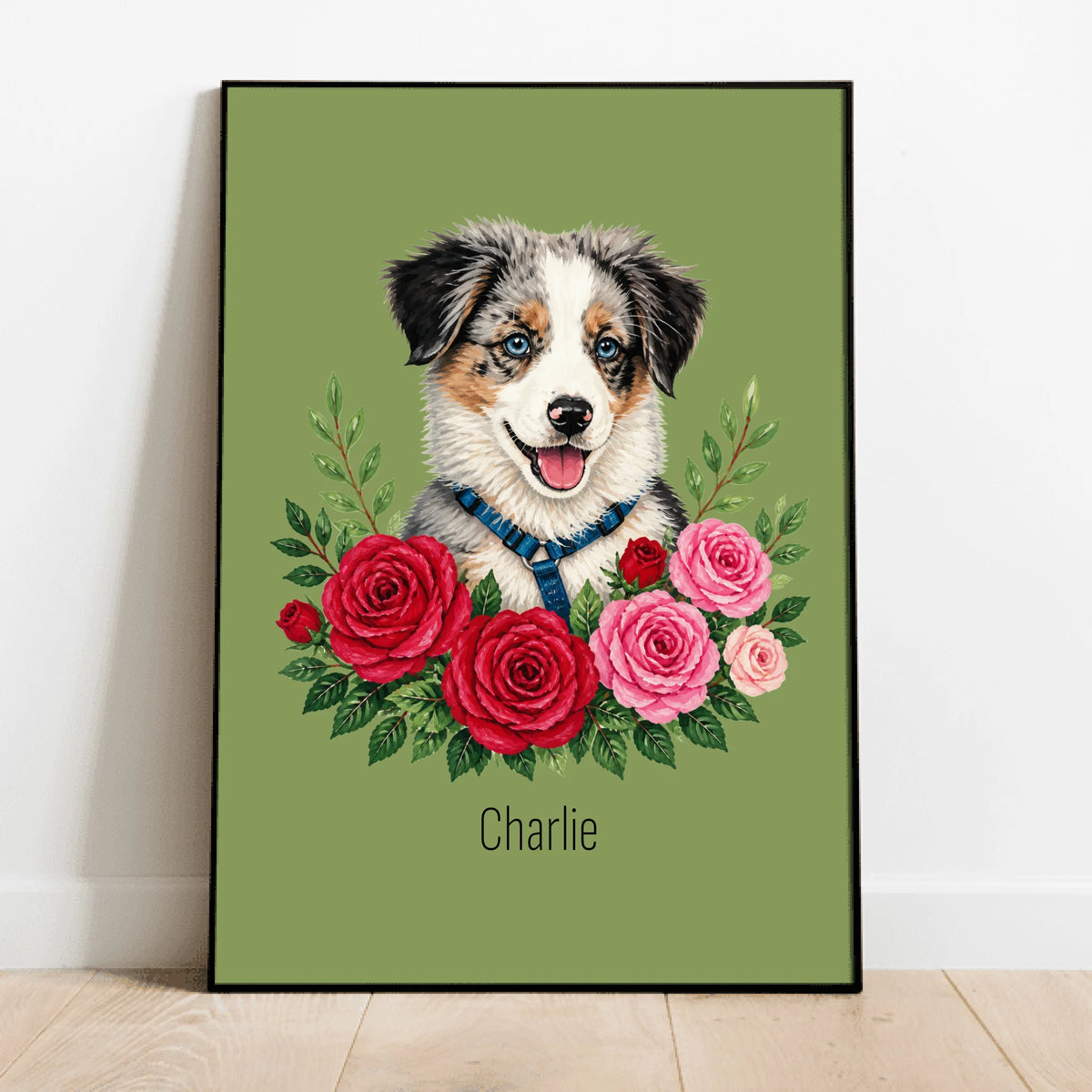 Personalized Poster - Floral Acrylic Portrait