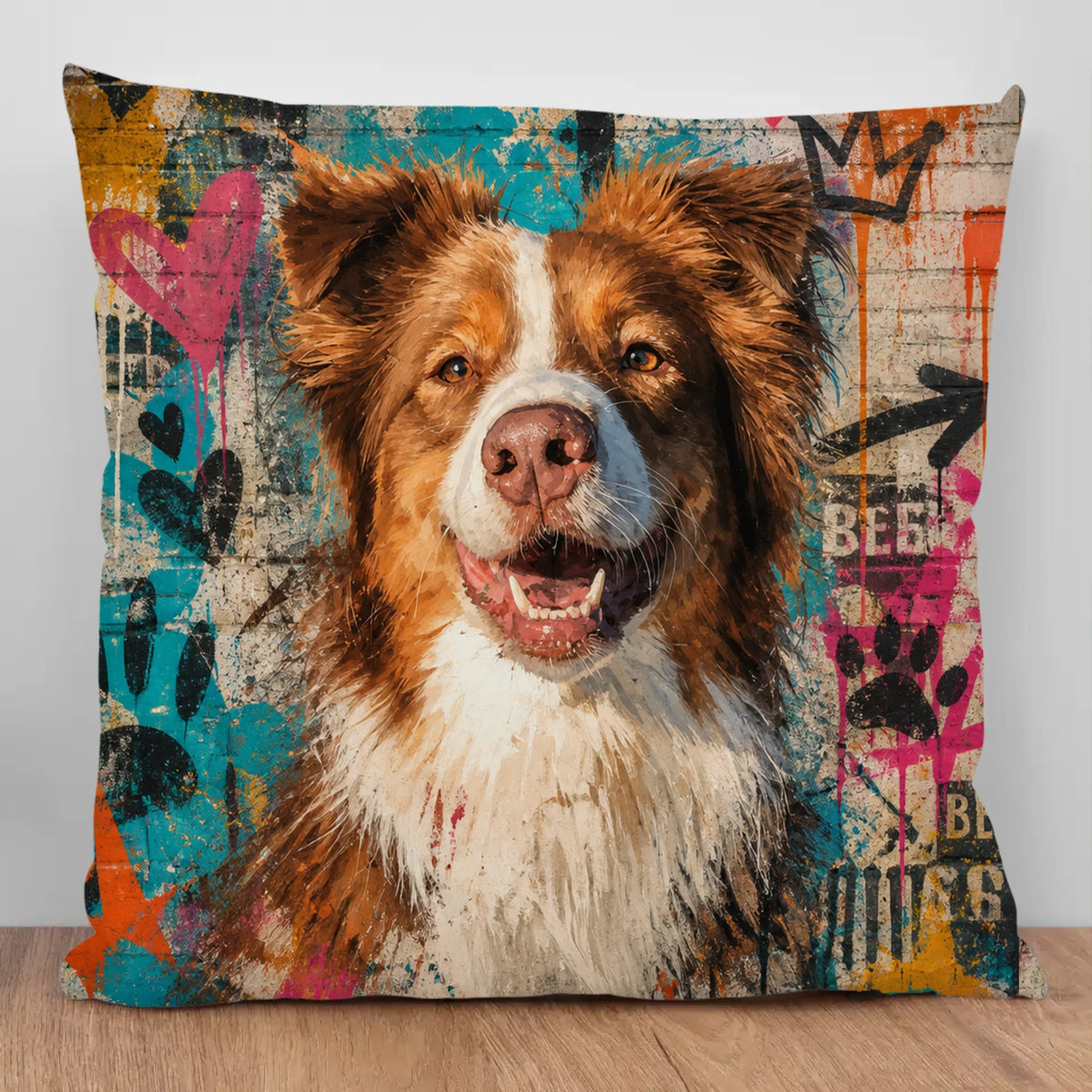 Personalized Pillow - Graffiti Mural Portrait
