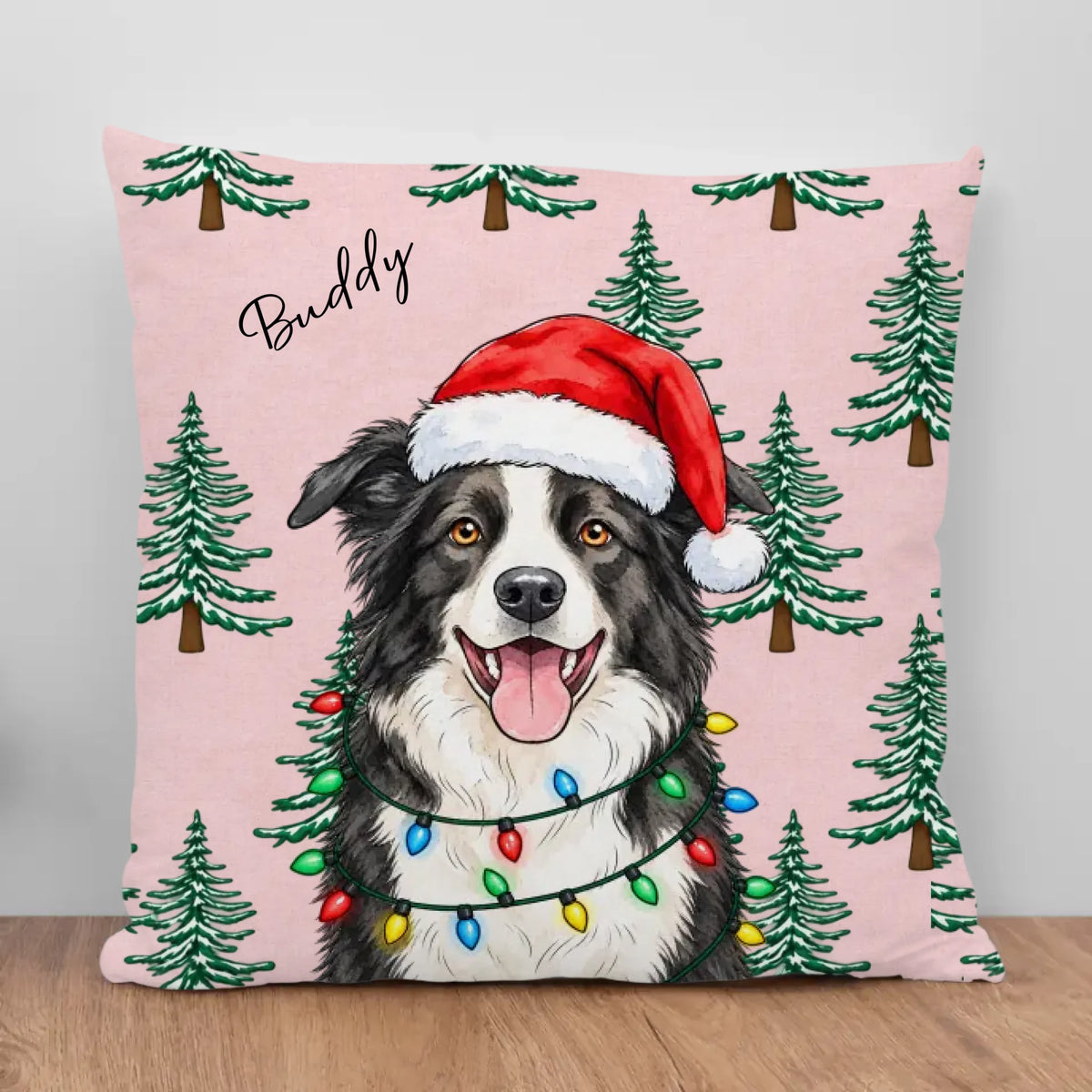 Personalized Pillow - Christmas Watercolor