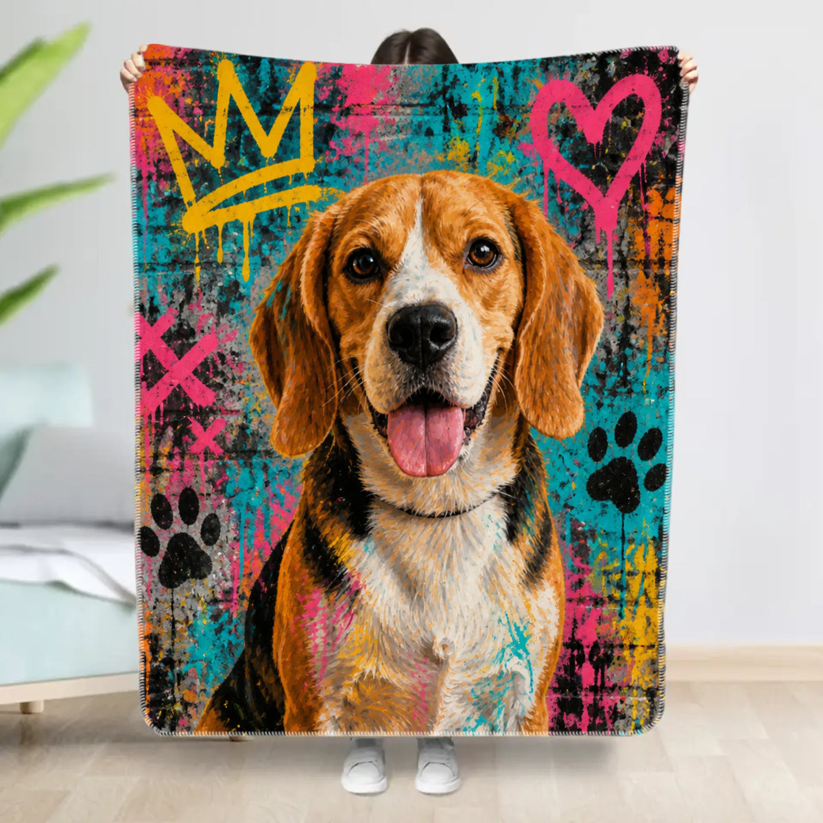 Personalized Blanket - Graffiti Mural Portrait