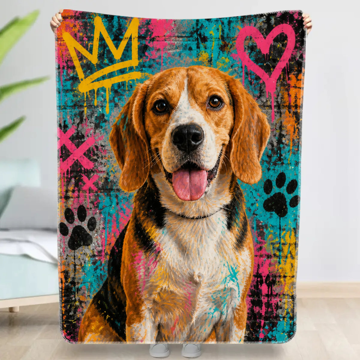 Personalized Blanket - Graffiti Mural Portrait