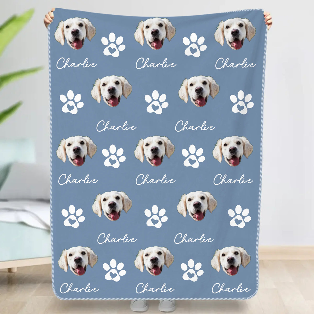 Personalized Blanket - Pet heads with Paws