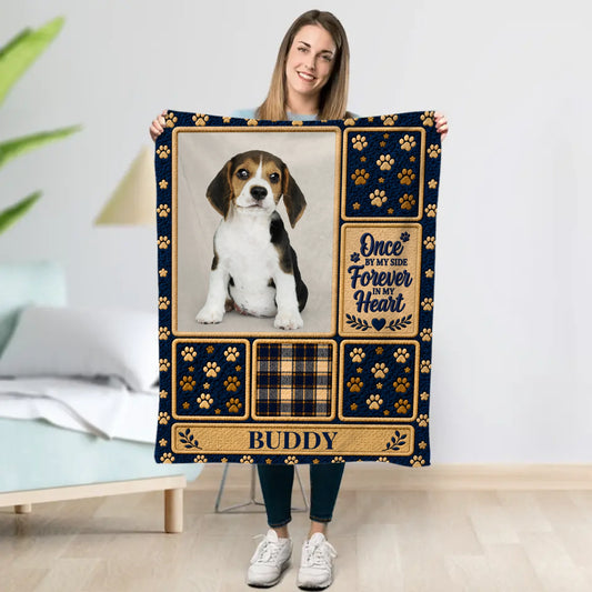 Personalized Blanket - Paw Print Photo