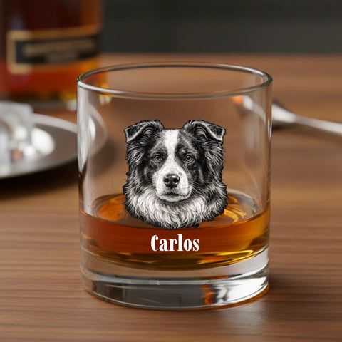 Personalized Whiskey Glass - Portrait Sketch - Featured Image