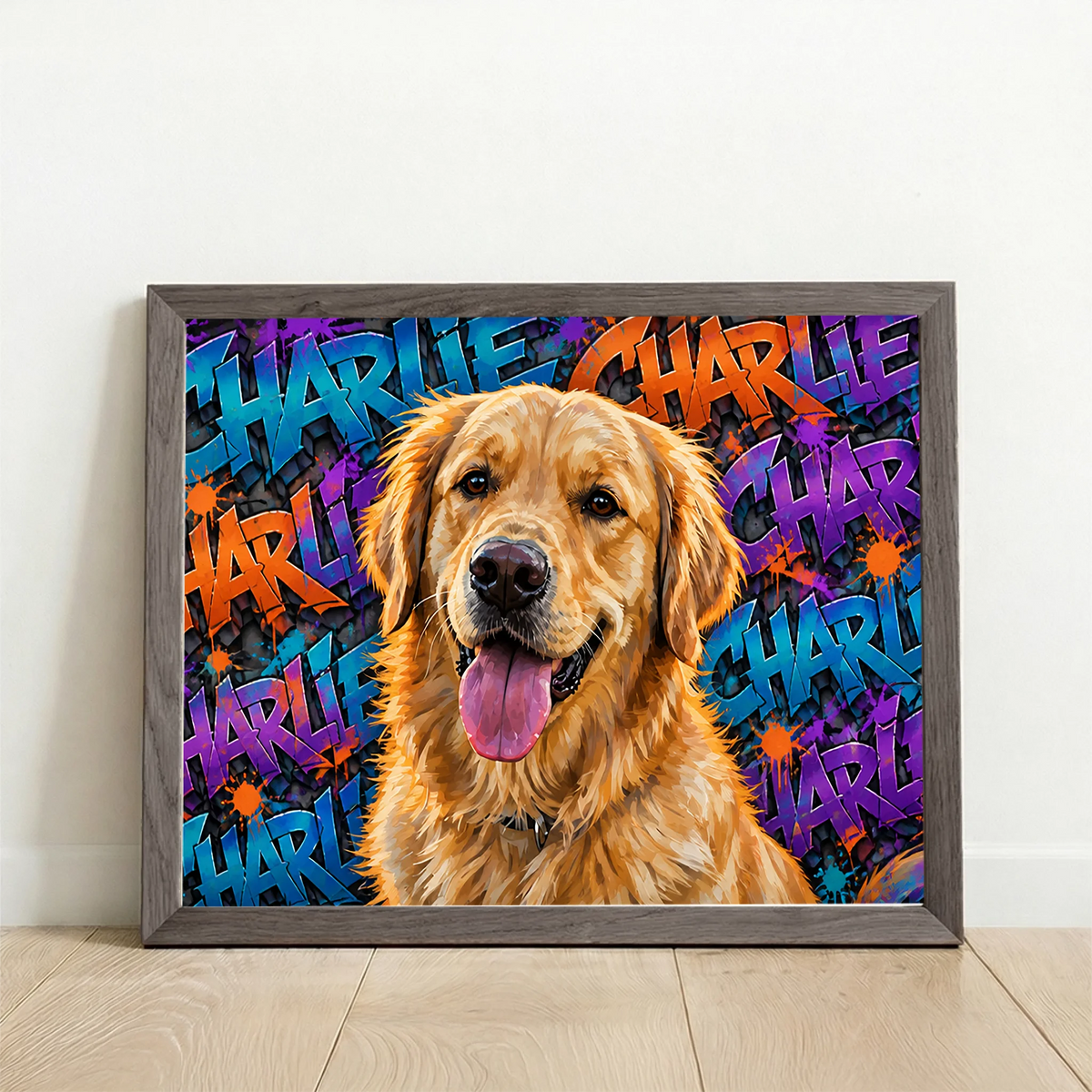 Framed Poster UK horizontal oak