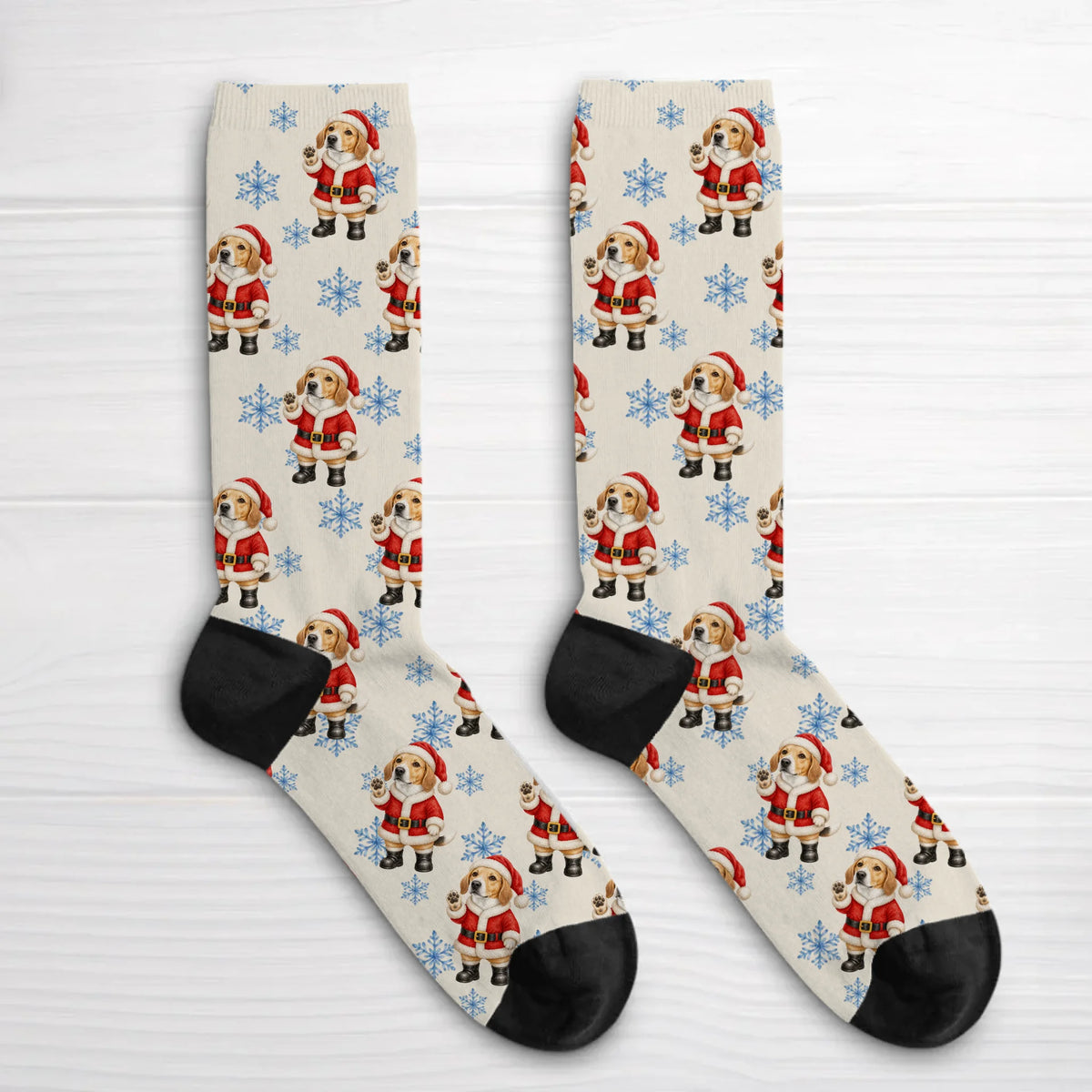 Personalized Socks -  Watercolor Christmas Pattern