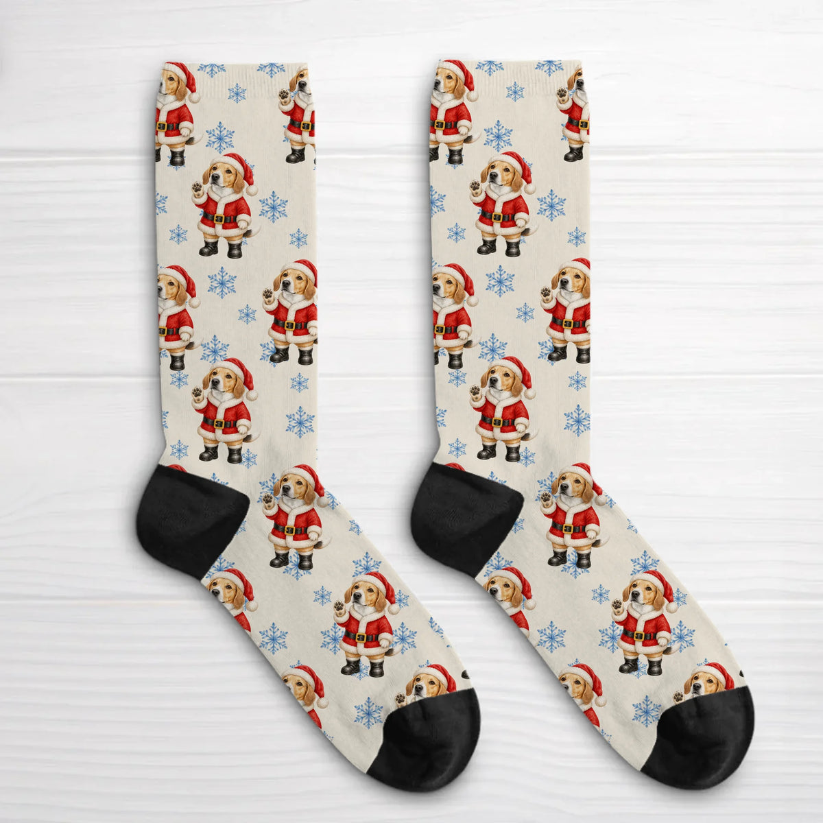 Personalized Socks -  Watercolor Christmas Pattern