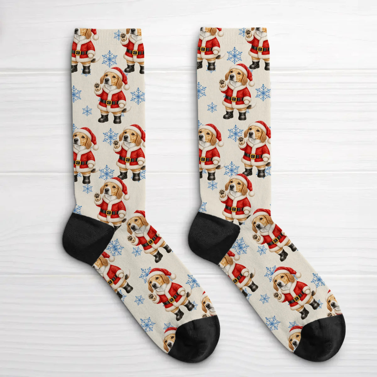 Personalized Socks -  Watercolor Christmas Pattern