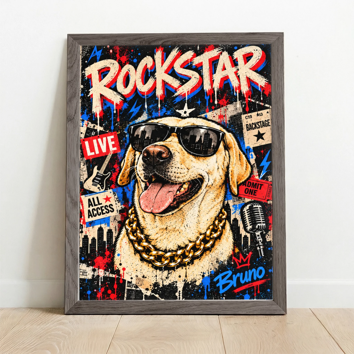 Framed Poster UK oak